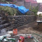 Rock wall remove and replace in Burnaby, BC, Canada
